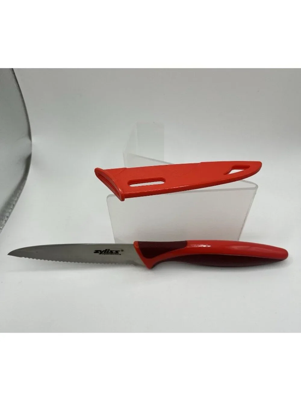 ZYLISS Serrated Paring Knife 4 Inch 10 cm Stainless Steel Blade Red With Sheath
